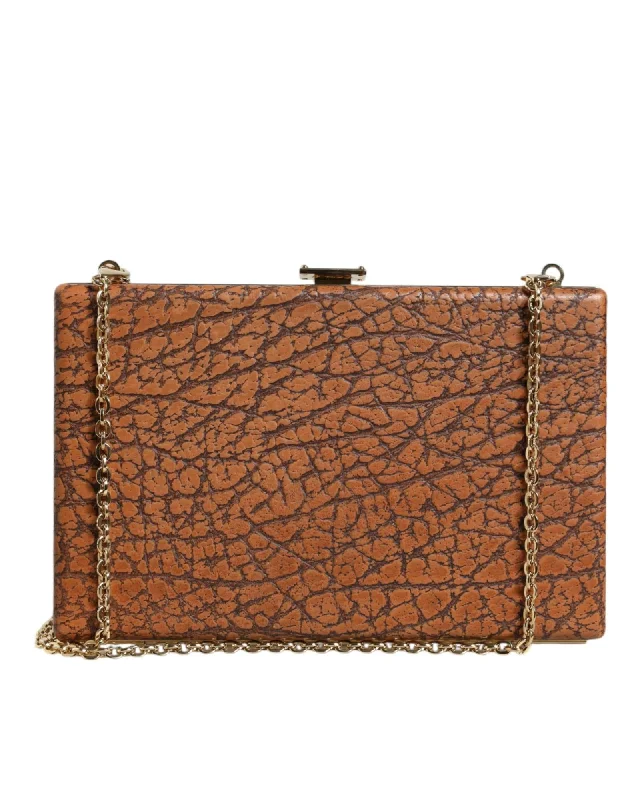 Dolce & Gabbana Leather Gold Frame Clutch Mini Crossbody Bag with Chain and Card Slots