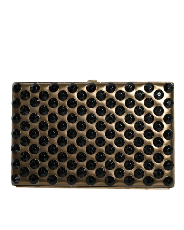 Dolce & Gabbana Crystal Bifold Clutch with Black Leather Lining