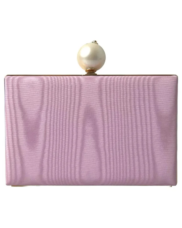 Dolce & Gabbana  Sicily Silk Clutch with Pearl Top Closure - Pink