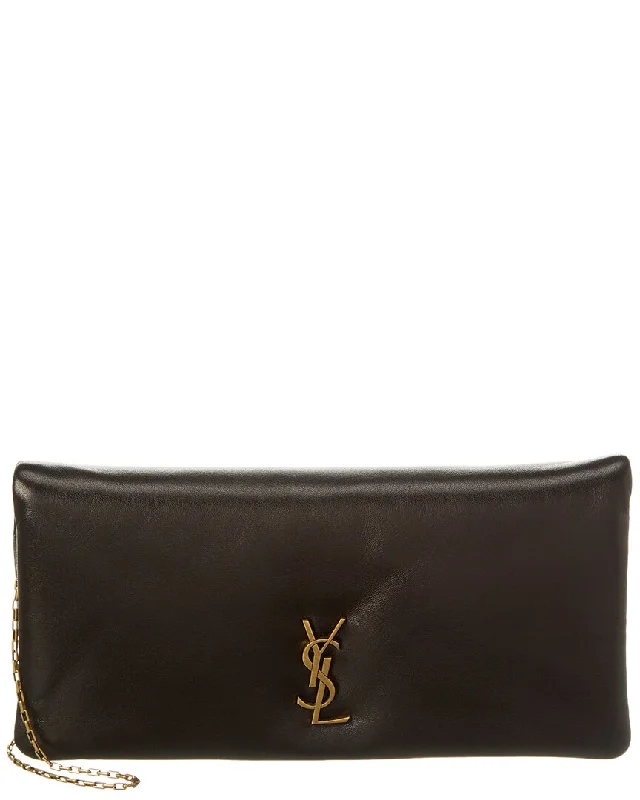 Saint Laurent Calypso Padded Leather Clutch