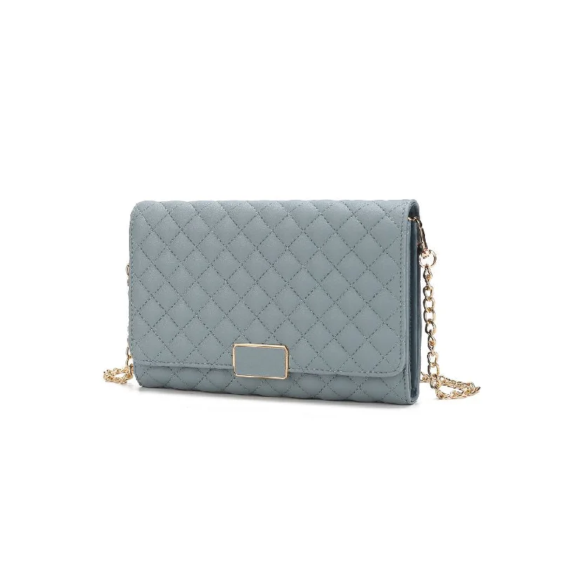 Gretchen Quilted Vegan Leather Women’s Envelope Clutch Crossbody