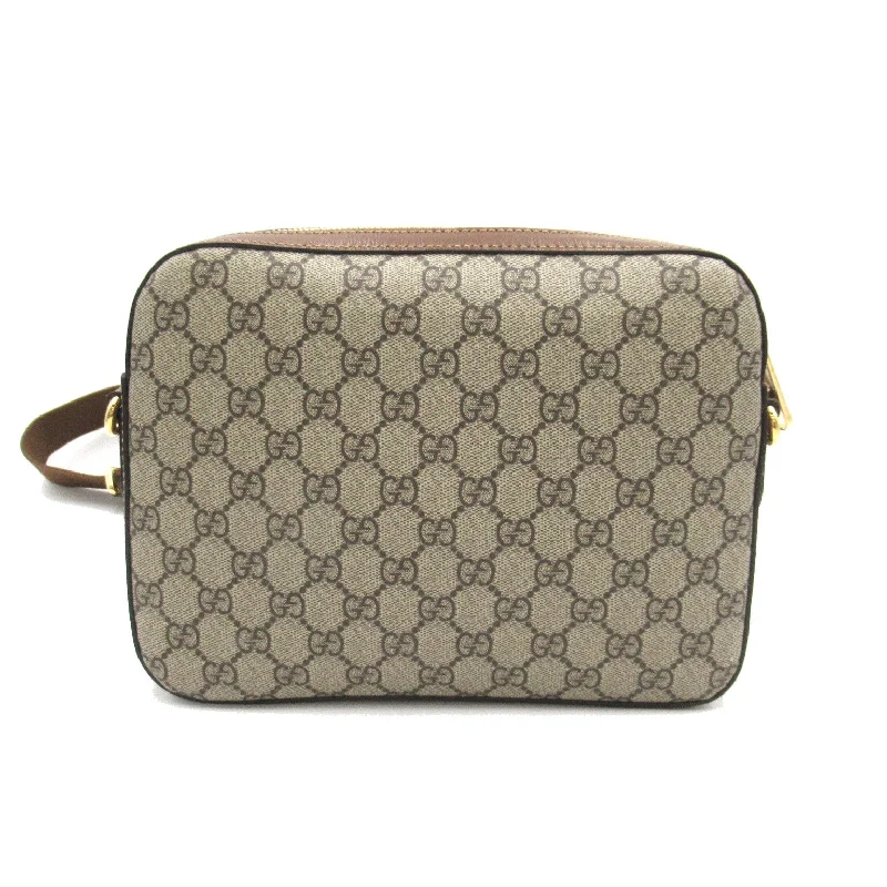 Gucci GG Supreme Interlocking G Shoulder Bag PVC Coated Canvas  Brown 67589192THG8563