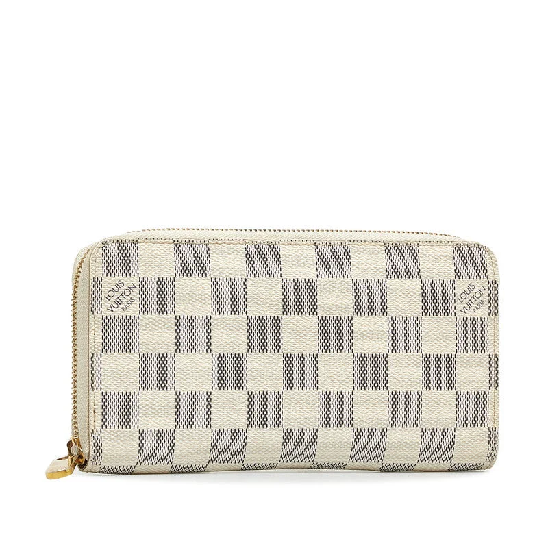 Louis Vuitton Long Zip Wallet in Damier Azur N63503 White