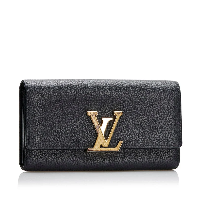 Louis Vuitton N90129 Long Wallet Leather/Pison Noir Black