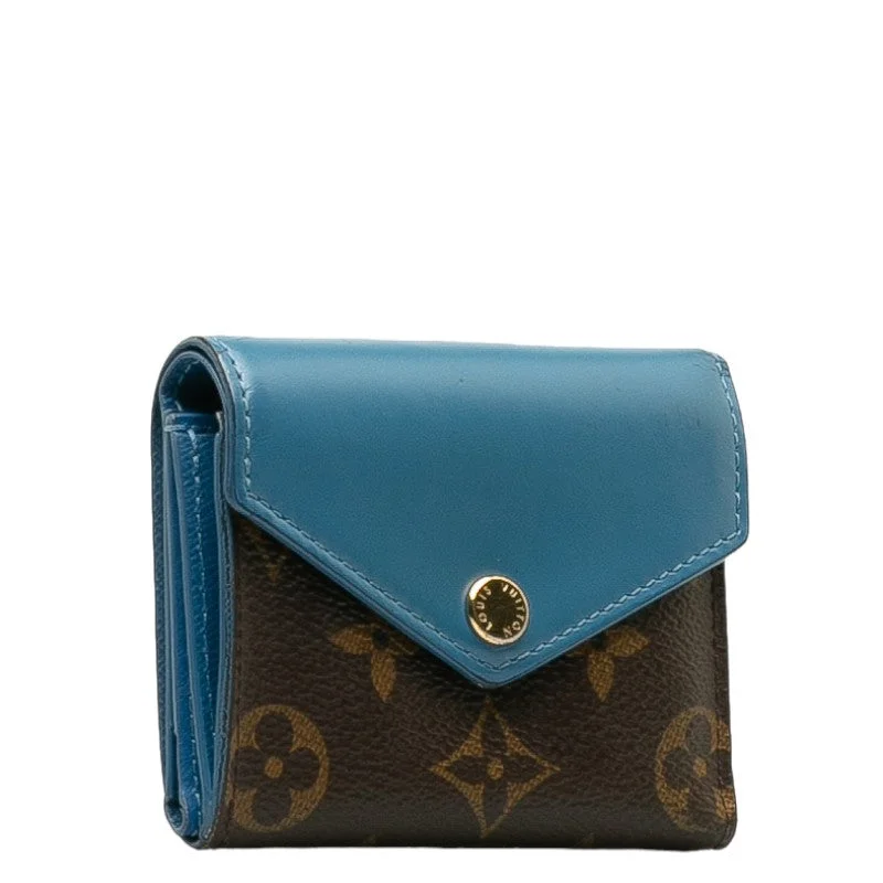 Louis Vuitton Monogram M63881 Long Wallet PVC/Leather Blue-Jean Brown