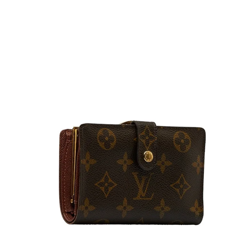 Louis Vuitton Monogram Vienna Double Fold Wallet M61663 Brown PVC Leather  Louis Vuitton