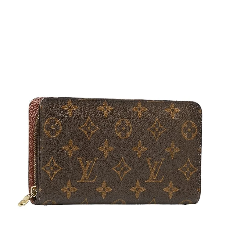 Louis Vuitton Monograms Portemoney Long Wallet Round Fassner M61727 Brown PVC Leather  Louis Vuitton