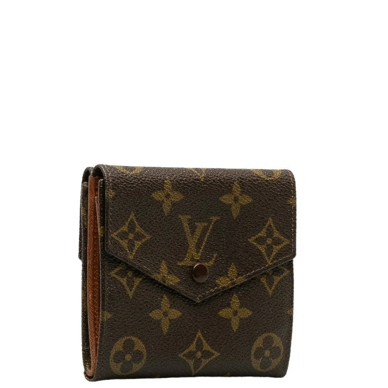 Louis Vuitton Monograms Portmoney Beer Cult Credi W Hawk Double Folded Wallet M61660 Brown PVC Leather Ladies Louis Vuitton