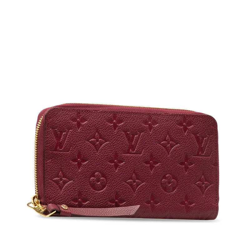 Louis Vuitton Round Zip Long Wallet M60359 Bordeaux Red Ladies