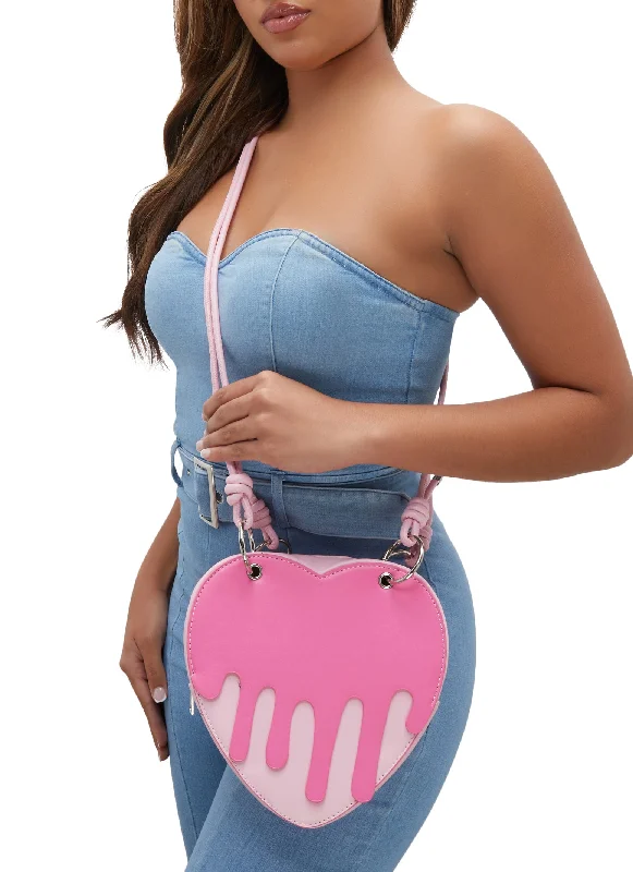 Dripping Heart Shaped Crossbody Bag