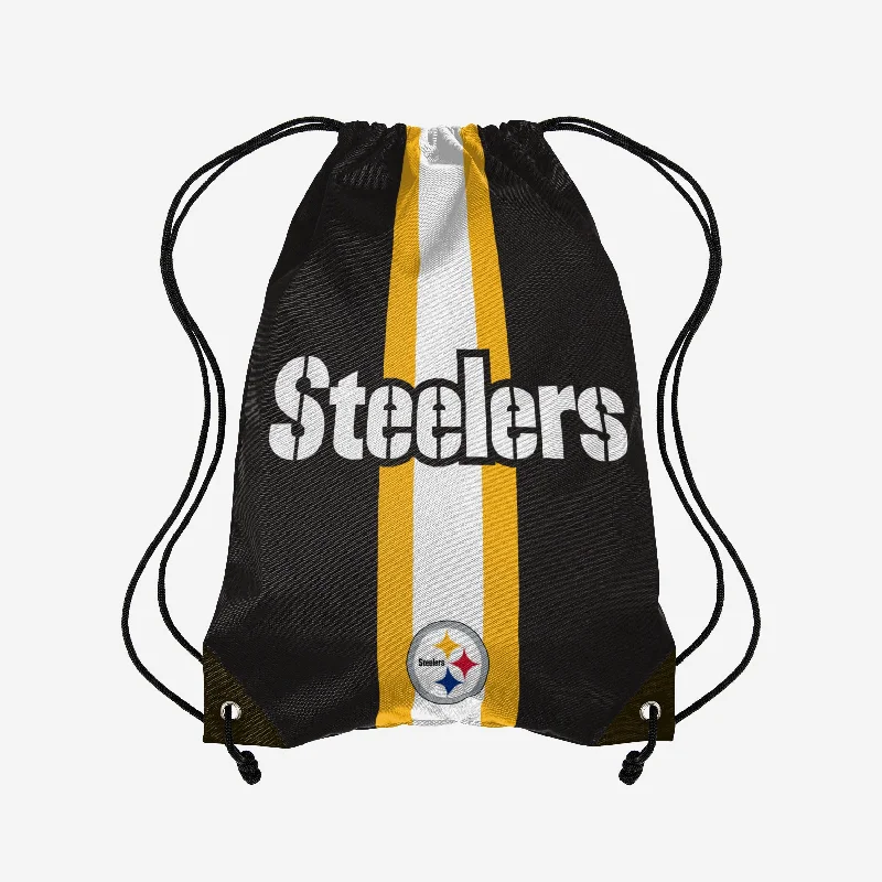 Pittsburgh Steelers Team Stripe Wordmark Drawstring Backpack