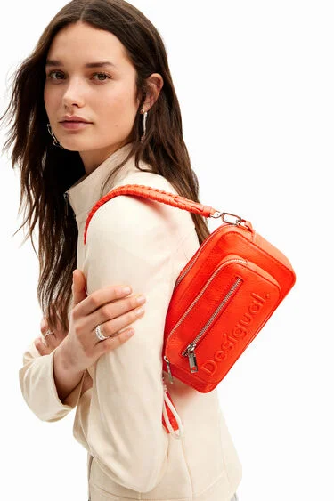 S Logo Crossbody Purse - Bright orange