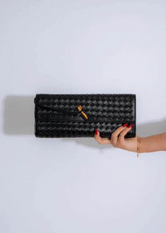 The Woven Grace Clutch Black