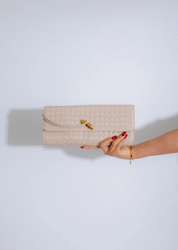 The Woven Grace Clutch White