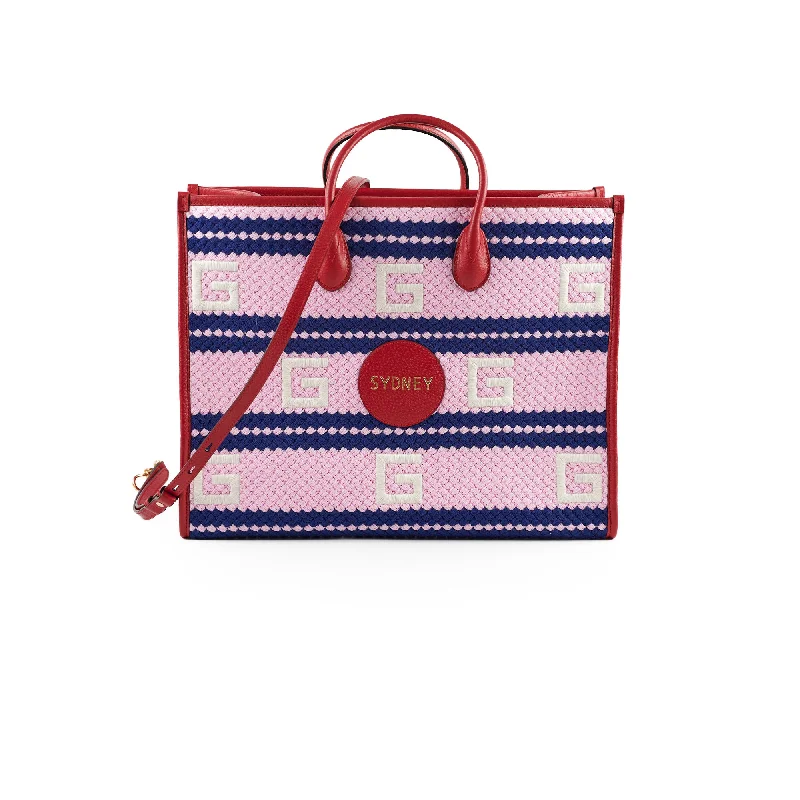 Don't Miss Out Gucci Fabric Embroidered Sydney Tote Bag Pink/Blue Your Perfect Bag At The Perfect Price Don't Miss Out Gucci Fabric Embroidered Sydney Tote Bag Pink/Blue Your Perfect Bag At The Perfect Price
