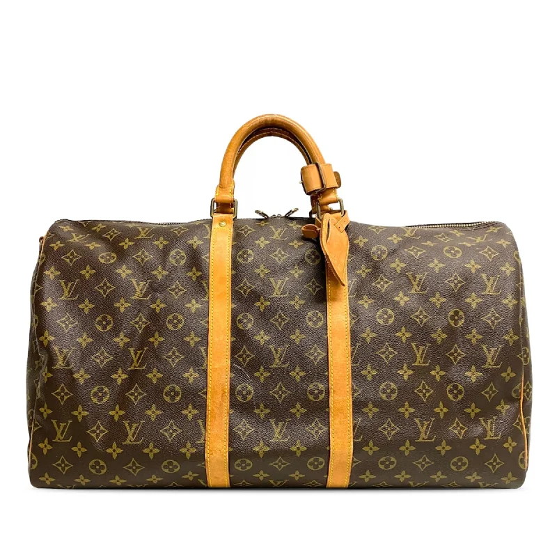 Brown Louis Vuitton Monogram Keepall Bandouliere 55 Travel Bag