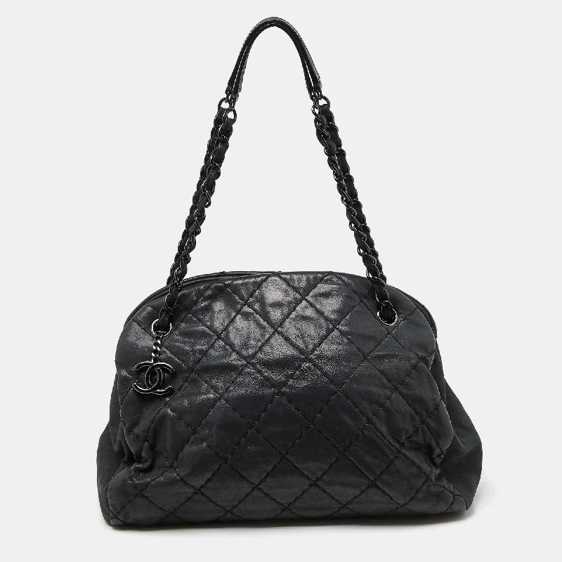 Chanel  Quilted Shimmer Leather Medium Just Mademoiselle Bowler Bag