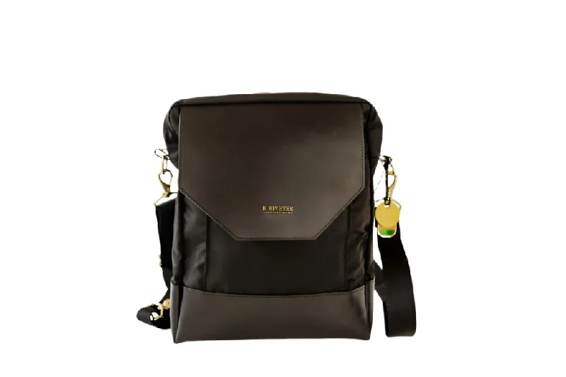 Corbin | Black Nylon + Black Leather Timeless Handbags, Flash Sale