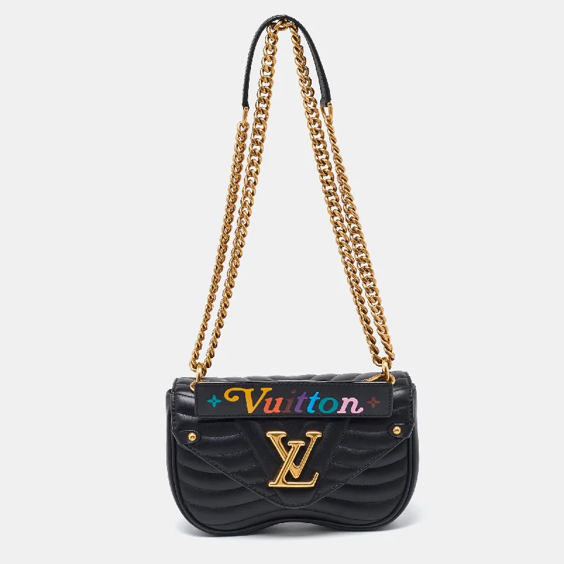 Louis Vuitton Black Leather New Wave Chain Pm Bag