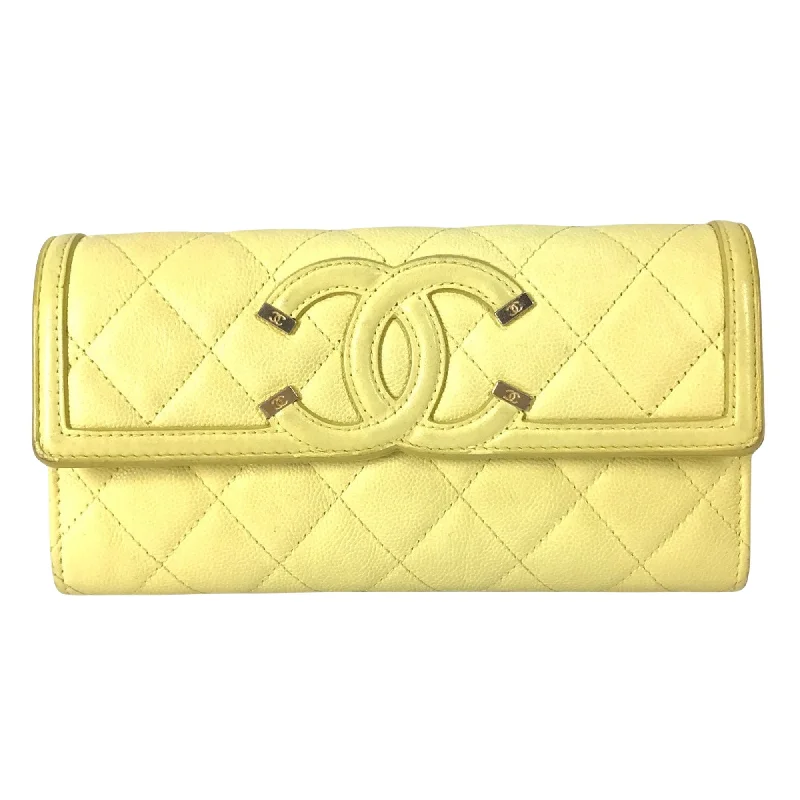 Chanel Cc Filigree  Leather Wallet  (Pre-Owned)