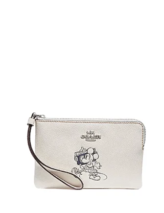 Coach Corner Zip Wristlet With Minnie Mouse Motif