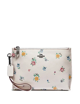 Coach Wildflower Print Charlie 60 Leather Wristlet