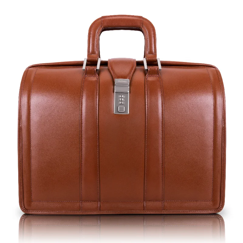 MORGAN | 17" Leather Litigator Laptop Briefcase