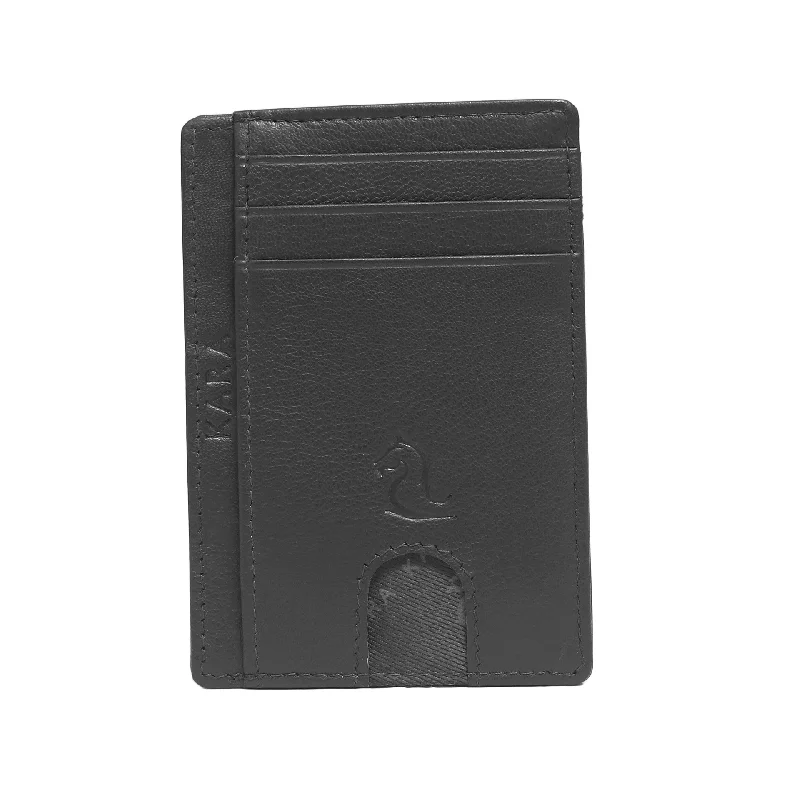 13098 Black Leather Card Holder for Men and Women