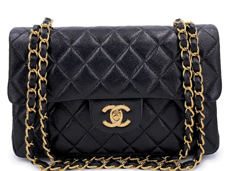 Chanel Vintage 1999 Black Small Classic Double Flap Bag 24k GHW