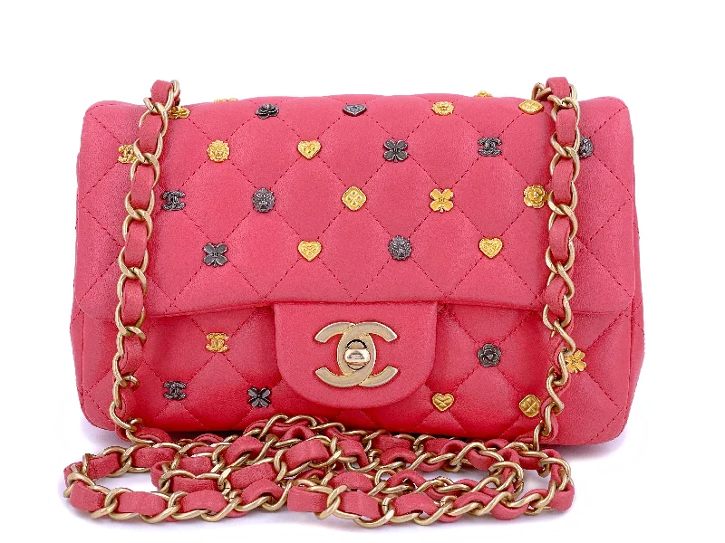 Chanel Dark Pink Lucky Charms Rectangular Mini Flap Bag GHW