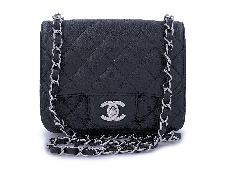 Chanel Black Caviar Square Mini Flap Bag SHW