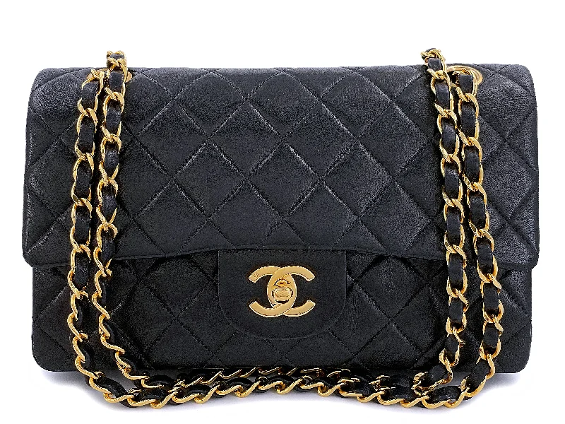 Chanel 1997 Vintage Black Small Classic Double Flap Bag 24k GHW