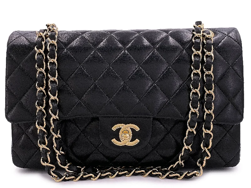 Pristine Chanel 2008 Vintage Black Medium Classic Double Flap Bag 24k GHW Lambskin