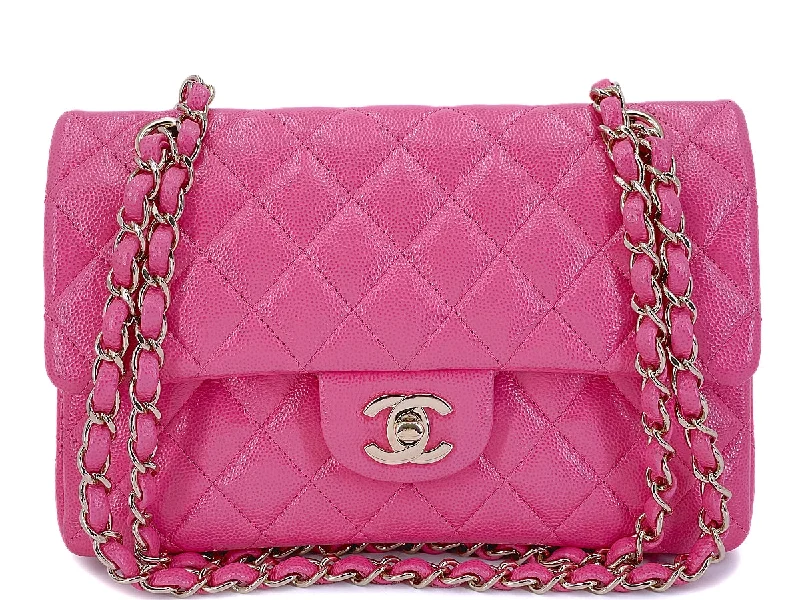 Chanel 20S Barbie Pink Caviar Small Classic Double Flap Bag GHW