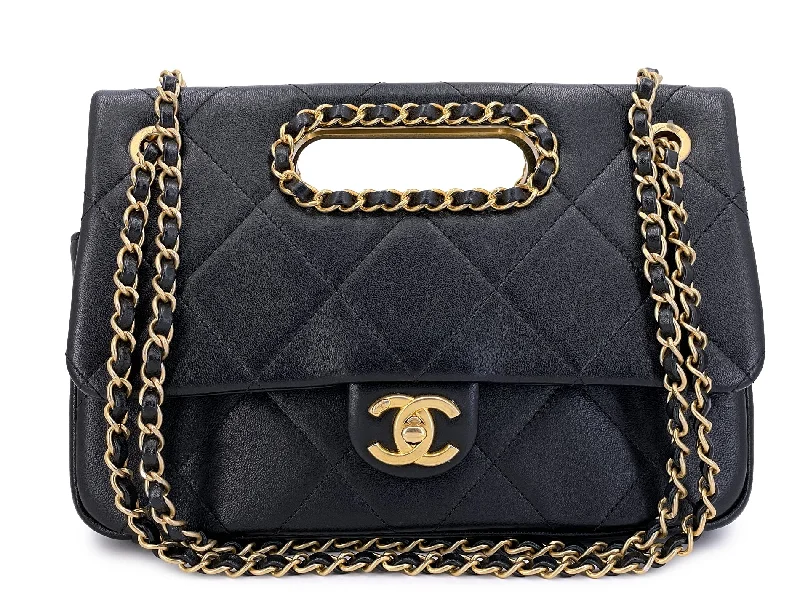 Chanel Black Chain Handle A Real Catch Flap Bag GHW 4LY