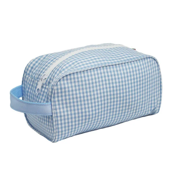 Baby Blue Gingham Traveler Toiletry Bag