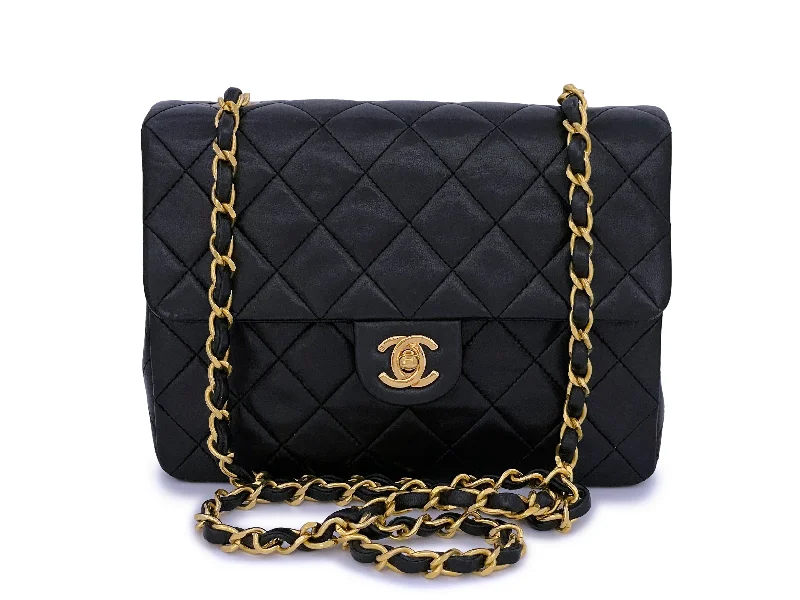 Chanel 1989 Vintage Black 20cm Classic Mini Flap Bag 24k GHW