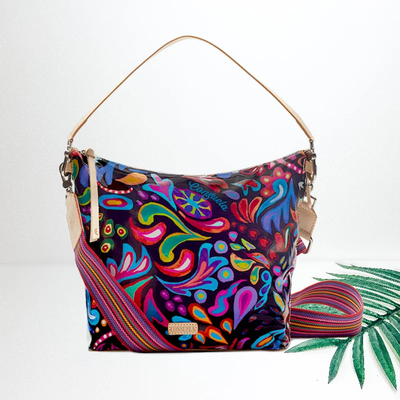 Consuela | Sophie Black Swirly Hobo Bag