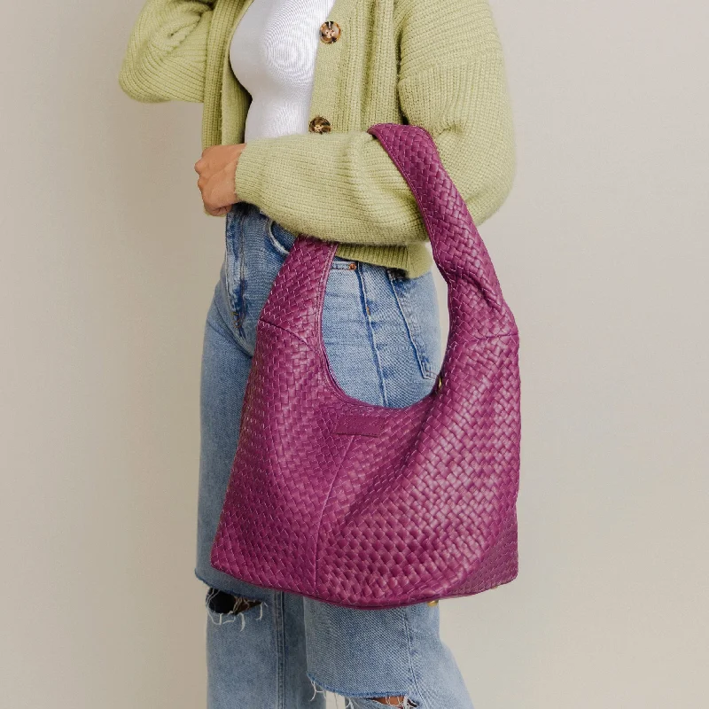 HOBO BAG - MOROCCO COLLECTION - WOVEN - GRAPE