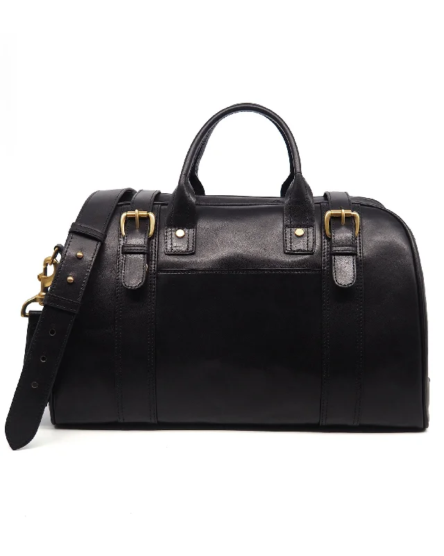 Nero Glossy Leather Voyage Duffel