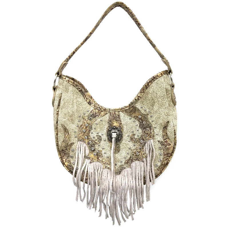 Western Fringe Concho Hobo Purse