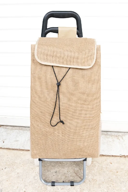 Juco and Khaki Rolling Shopper Tote