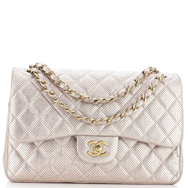 Timeless Elegance Redefined Classic Double Flap Bag Quilted Perforated Lambskin Jumbo Trendy And Timeless Handbags Now On Sale Timeless Elegance Redefined Classic Double Flap Bag Quilted Perforated Lambskin Jumbo Trendy And Timeless Handbags Now On Sale