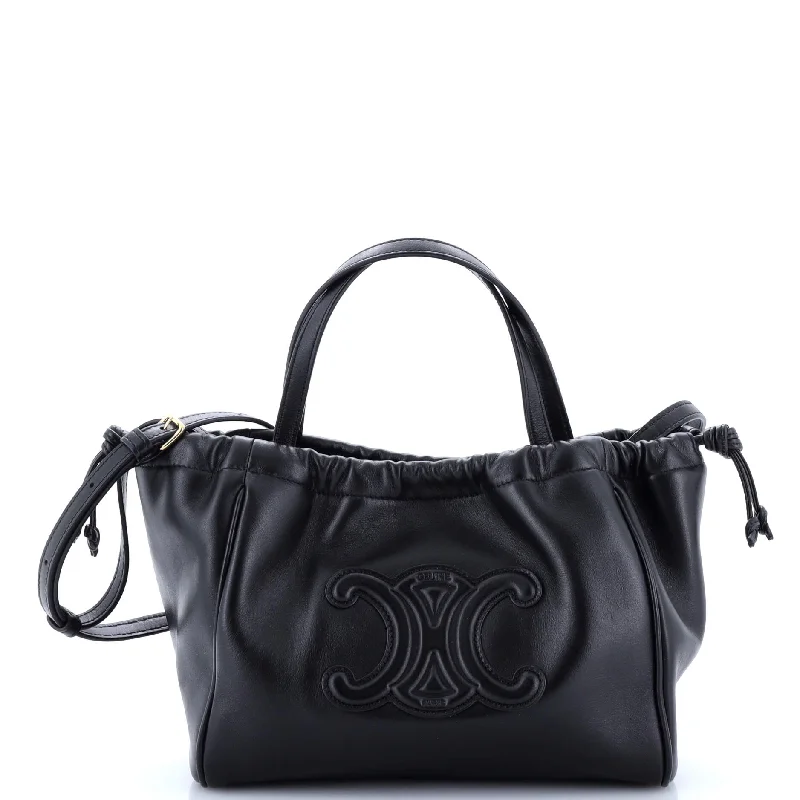 Trendy Women's Wear Collection Cuir Triomphe Cabas Drawstring Tote Leather Small Trendy & Timeless Bags, Now On Sale Trendy Women's Wear Collection Cuir Triomphe Cabas Drawstring Tote Leather Small Trendy & Timeless Bags, Now On Sale