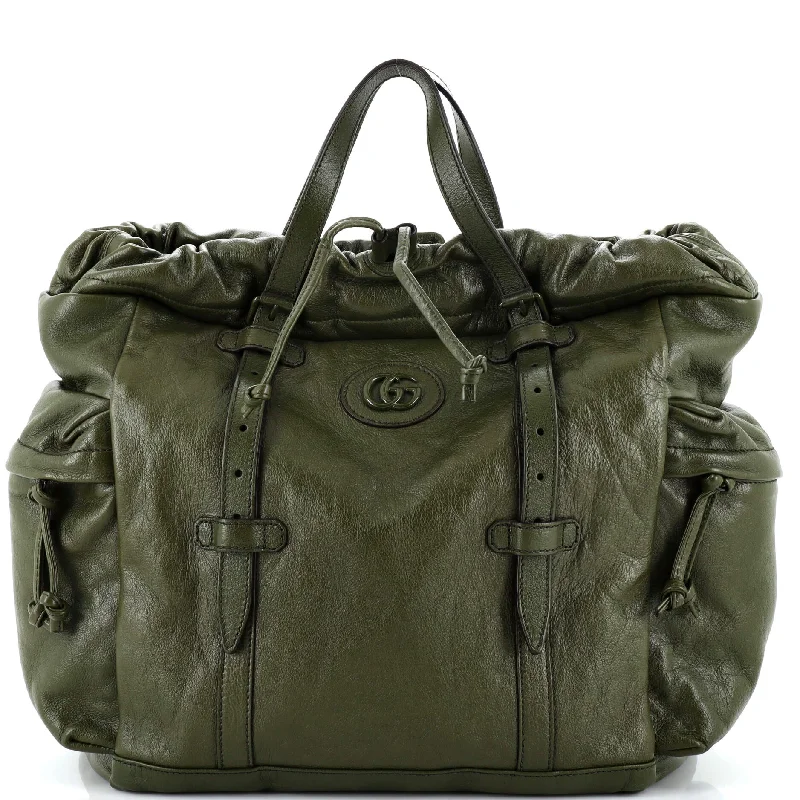 Premium Style Double G Drawstring Tote Leather Handbag Deals You'll Love